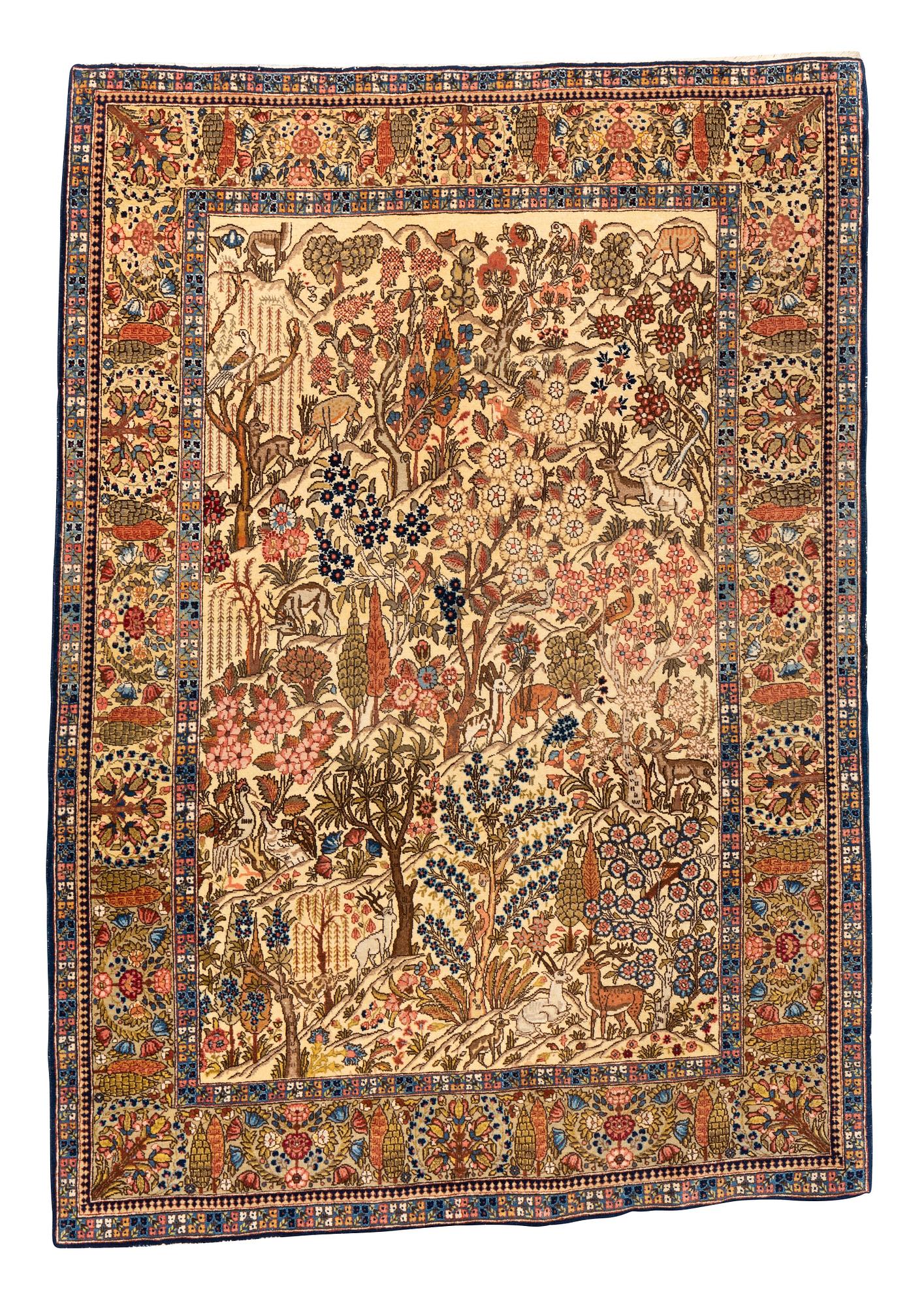 Matto, semi-antique Kashan, probably, ca 192 x 134 cm.