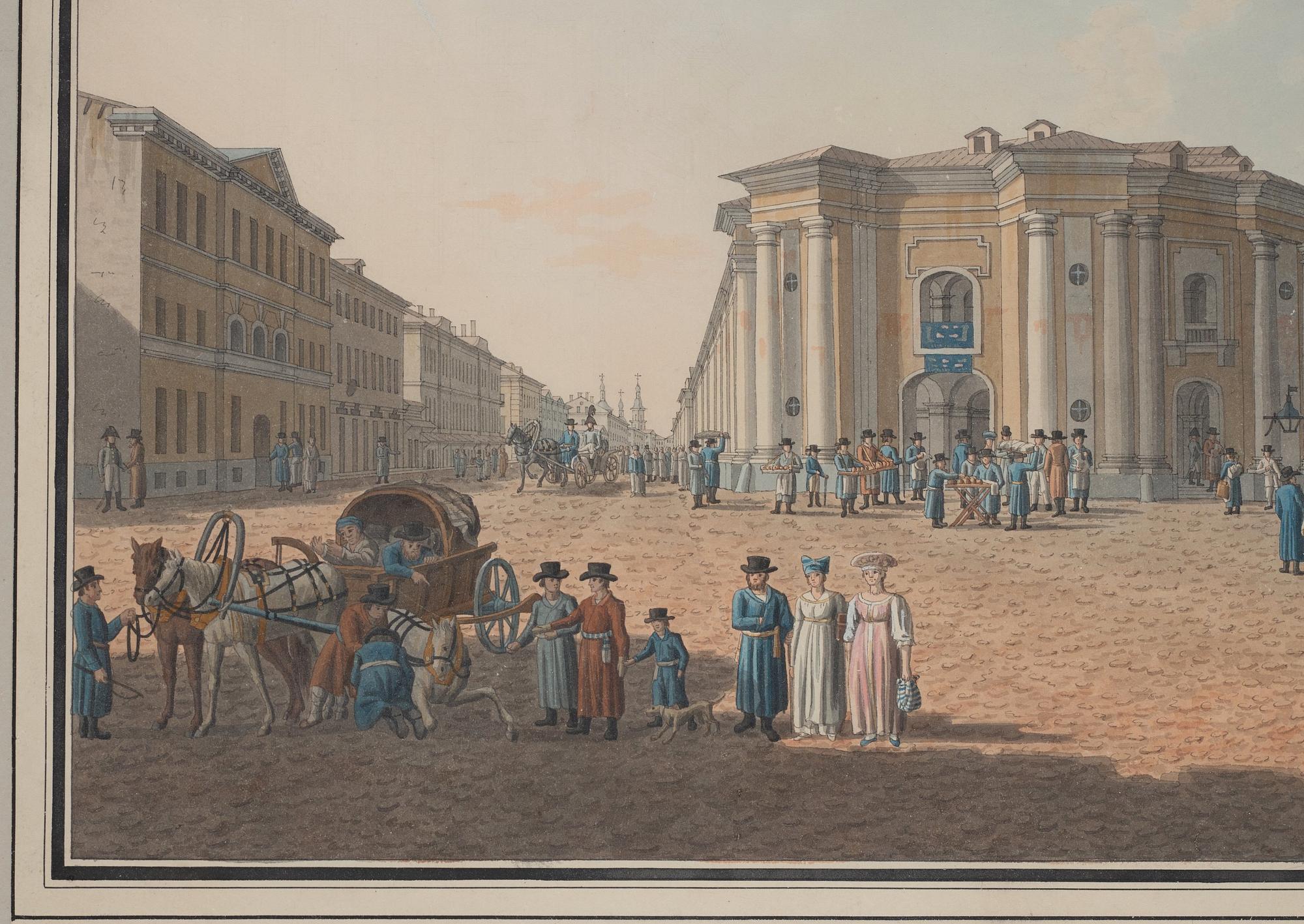 Benjamin Patersen (Paterson), ”Vue de Boutiques russes au perspectif de Nevsky”.