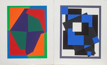VICTOR VASARELY,  Mapp med 10 färgserigrafier, signerad o numrerad 55/100.
