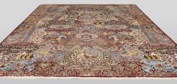 A figural Kashmar carpet, c. 385 x 300 cm.