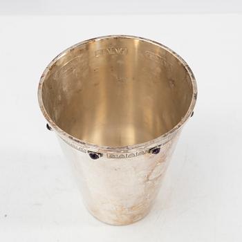 Tage Göthlin, cup with amethysts, silver, Tesi, Gothenburg, 1958.