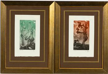 Roberto Matta, "Fous riez", 2 pcs.