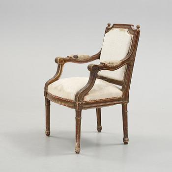 KARMSTOL, gustaviansk stil, 1800/1900-tal.