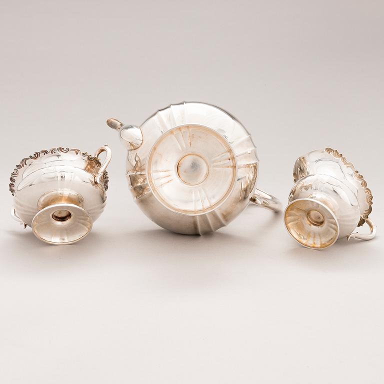 A 3-piece silver coffee set, Kultakeskus, Hämeenlinna 1980 and 1981.