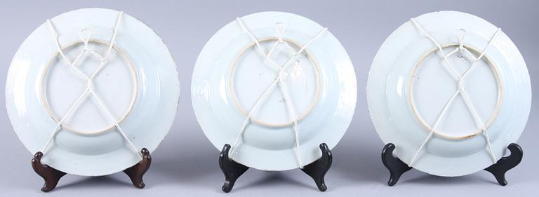 TALLRIKAR, 6 st, porslin, Kina, 1700/1800-tal.