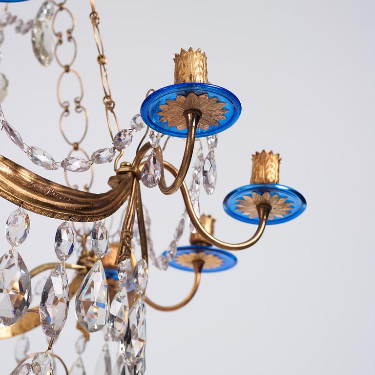 A nothern Europe Louis XVI twelve-light chandelier, second part of the 18th century.