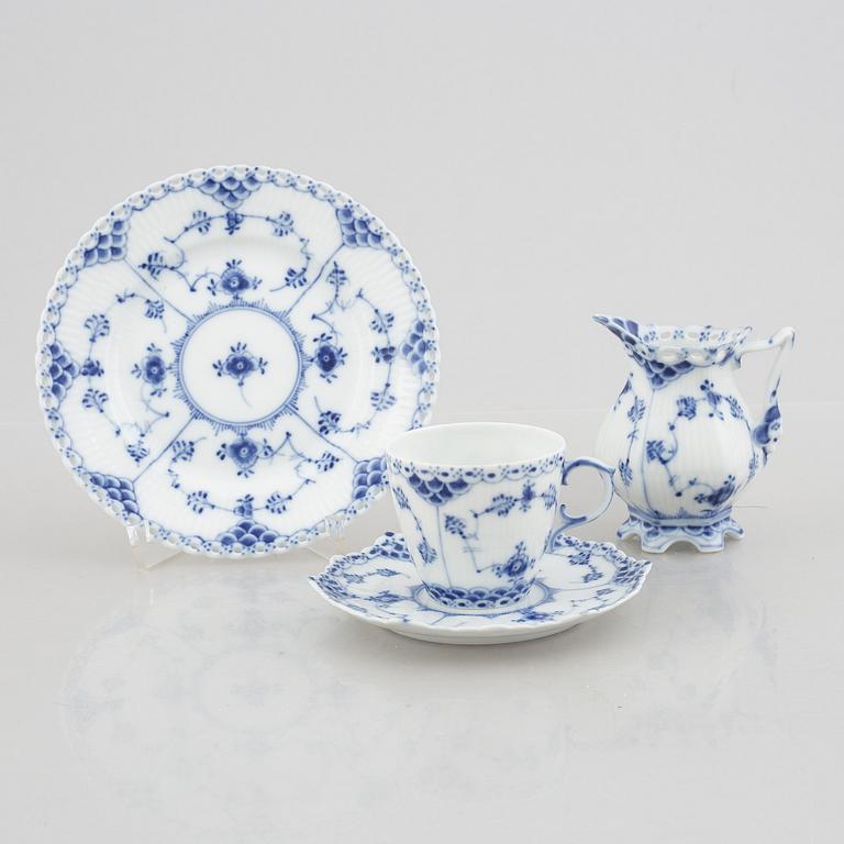 A set of thirteen 'Musselmalet' porcelain service parts, Royal Copenhagen, Denmark.