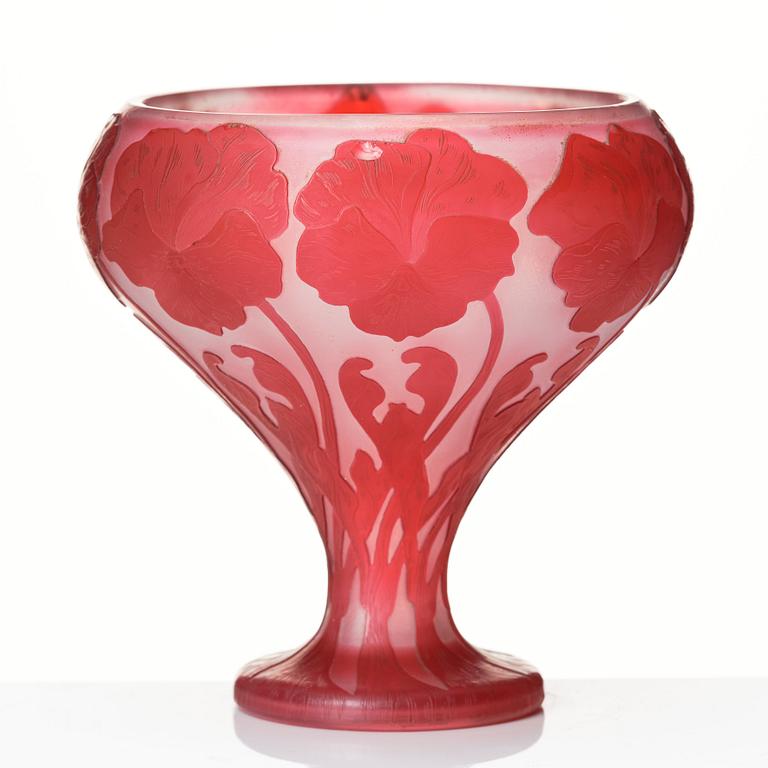 Karl Lindeberg, an Art Nouveau cameo glass vase, Kosta, Sweden, early 20th century.