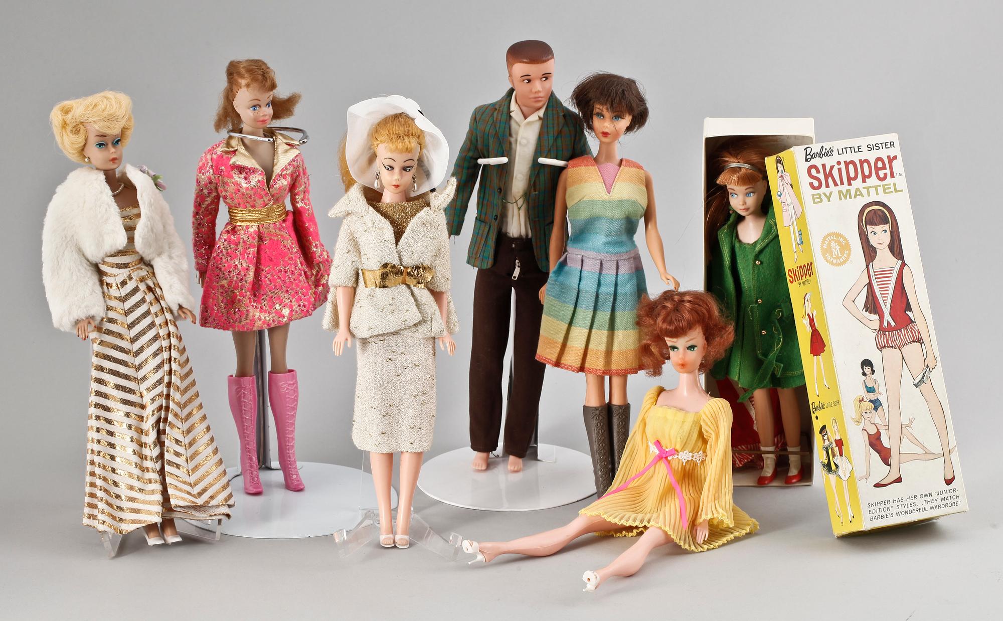 PARTI DOCKOR. Bl a Barbie och Skipper, Mattel.