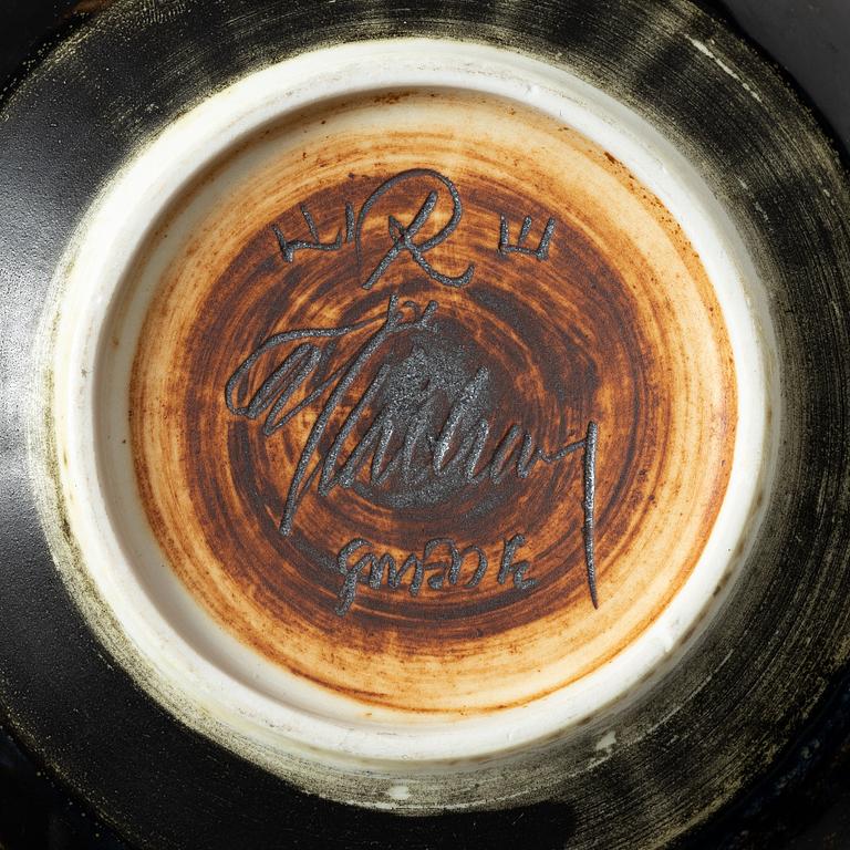 Carl-Harry Stålhane, bowl and Charlotte Hamilton, table lamp, stoneware, Rörstrand.