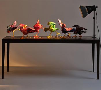 Nathalie Djurberg & Hans Berg, "A Thief Caught in the Act (Flock of Birds)".