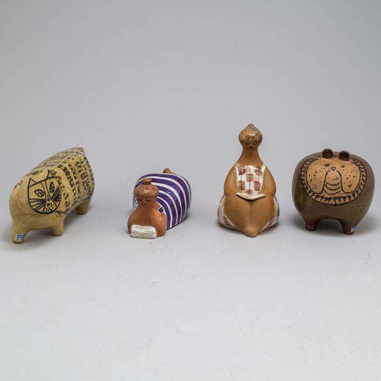 LISA LARSON, figurer, 4 st, stengods, Gustavsberg.