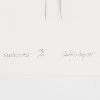 CHRISTIAN BERG, folder with five lithographs, no 56, signed 1973.
