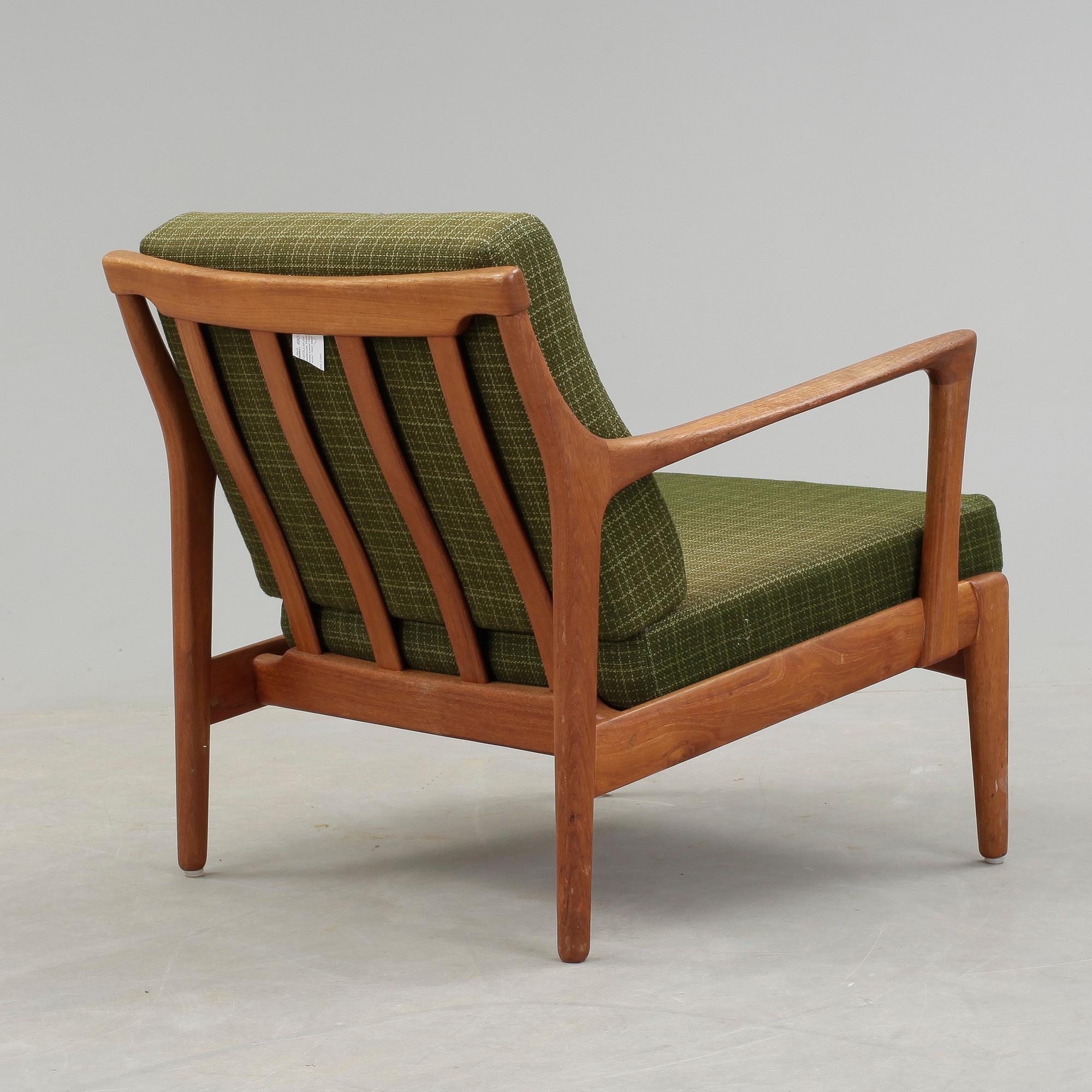FÅTÖLJ, Bröderna Andersson, Ekenäs, 1900-talets tredje kvartal. Möjligen modell "Kuba", form: Bertil Fridhagen.