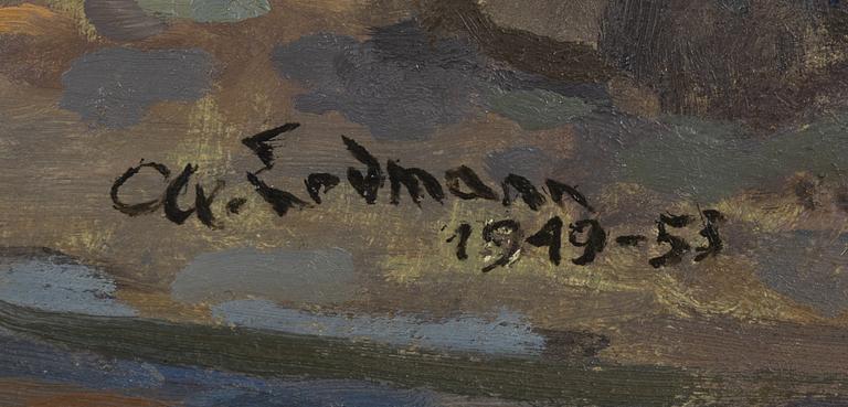 Axel Erdmann, oil on paper-panel, signed and dated 1949-53.
