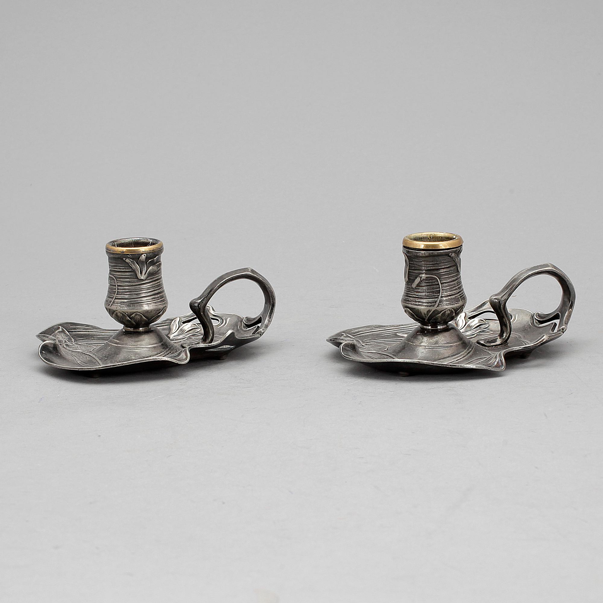 NATTLJUSSTAKAR, ett par, WMF, jugend, 1900-talets början.