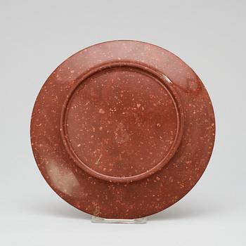 A Swedish first half 19th century porphyry dish.