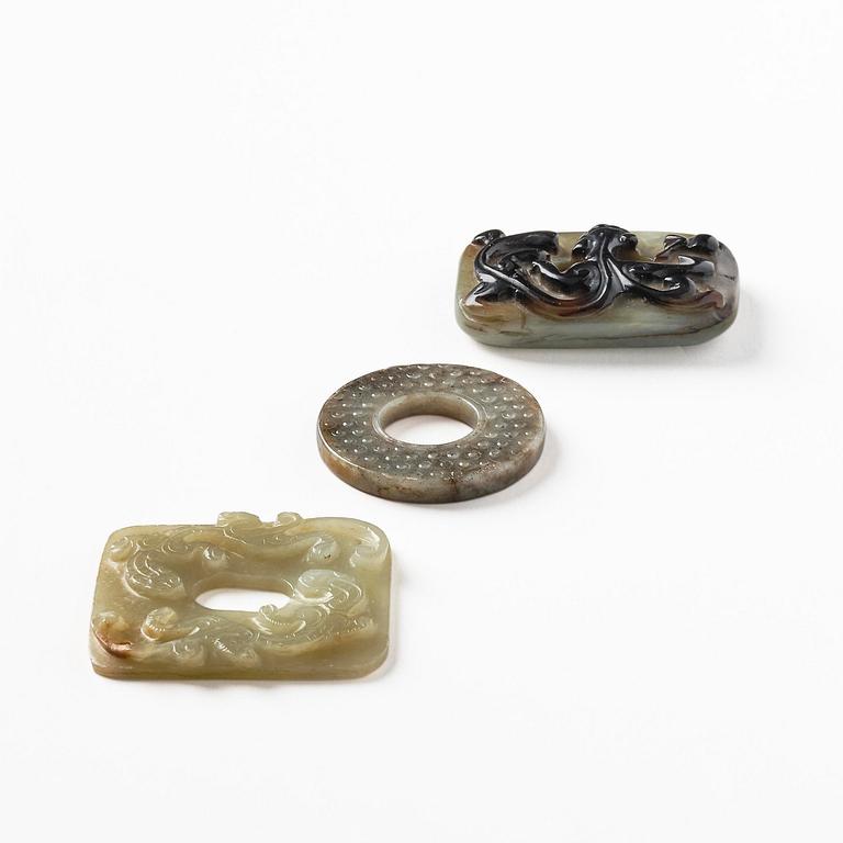 Objekt, tre stycken, sten. Qing dynasty.