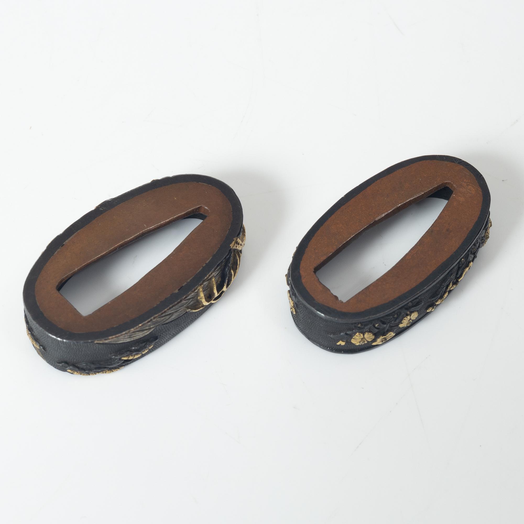 Fuchi och kashira, två par, Japan, Meji.