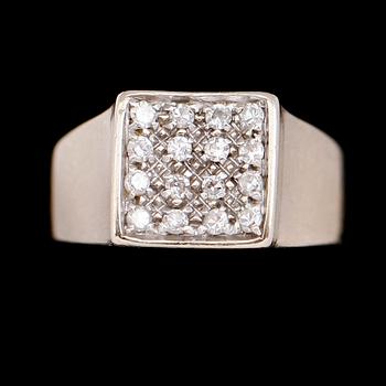 RING, 18 k vitguld, MGAB, briljantslipade diamanter.
