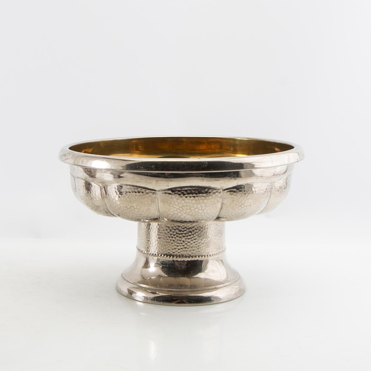 Bowls 3 pcs of silver-plated metal, first half of the 20th century.