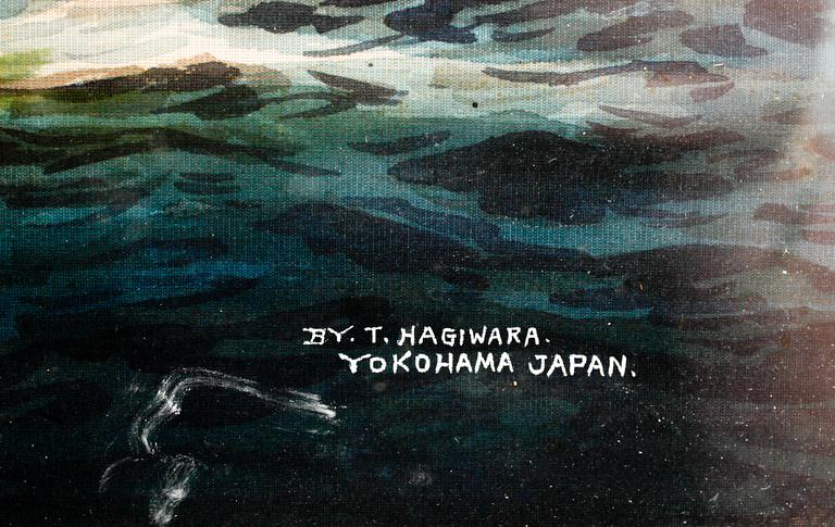 OKÄND KONSTNÄR, gouache på silke, sign T Hagiwara, Yokohama Japan, 1900-tal.