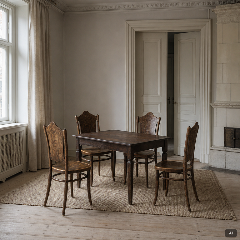 A set of 4 chairs, J. & J. Kohn, Vienna, Austria, circa 1900.