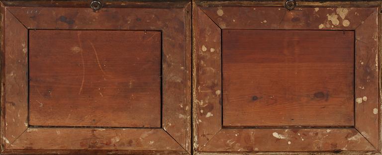 OKÄND KONSTNÄR, 2 st, blandteknik, omkring sekelskiftet 1900.