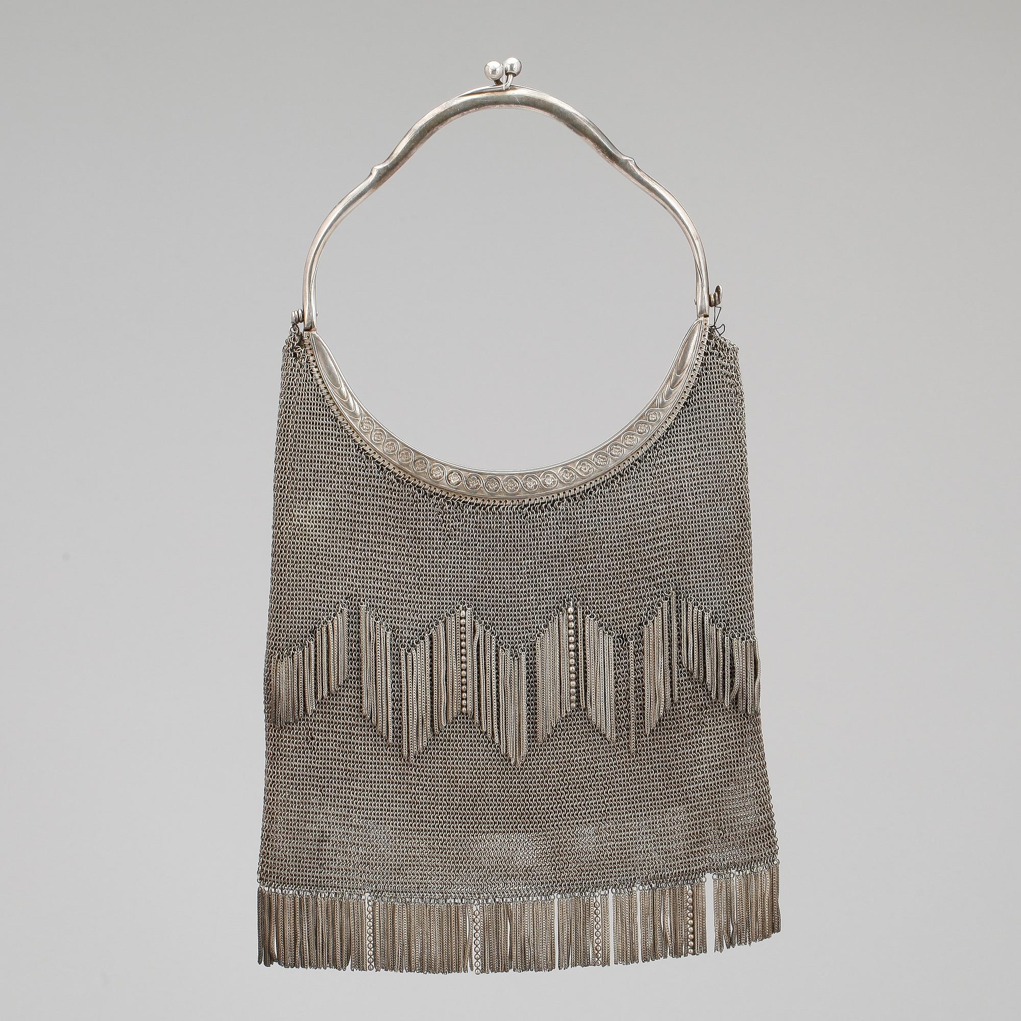AFTONVÄSKA, nysilver, 1920/30-tal, otydligt stämpelmärkt.