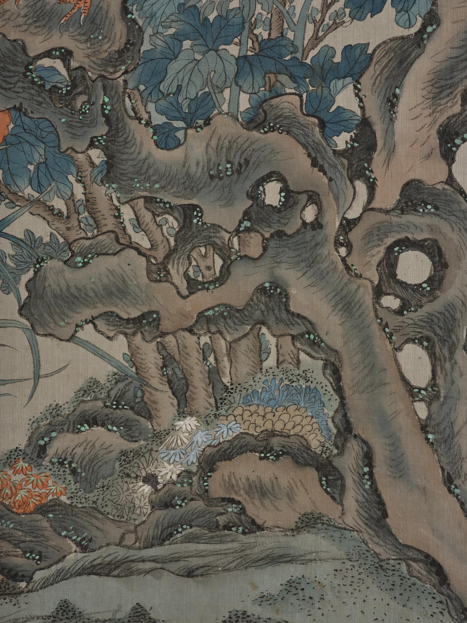 Okänd konstnär, sidenmålning, Kina, 1900-tal.