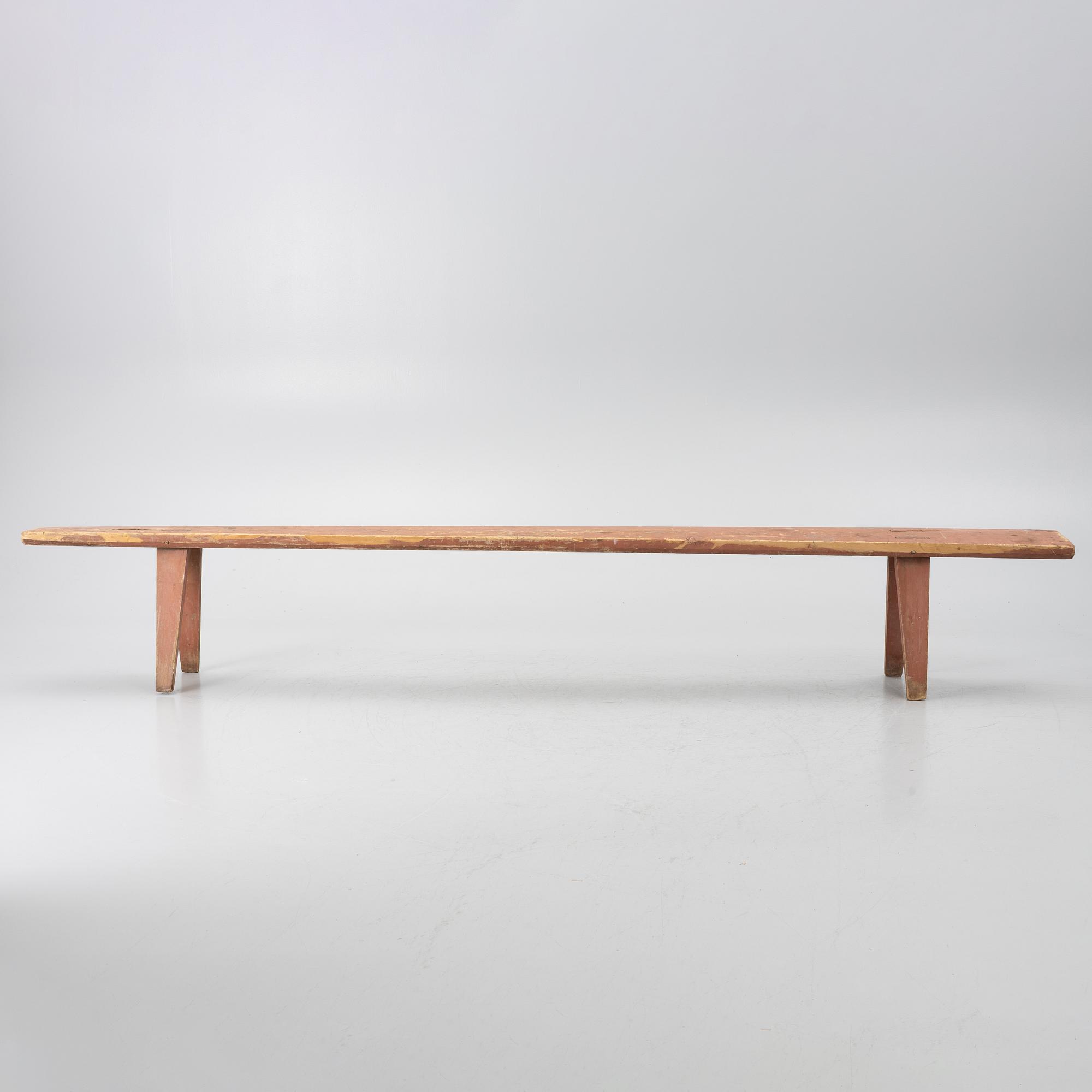A folk art bench, 19th century.