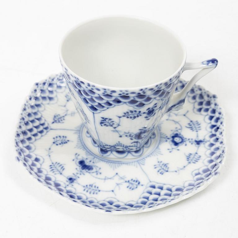Royal Copenhagen, kaffeservis, 11 delar, porslin, "Musselmalet", mestadels helblonde, Danmark,