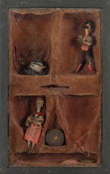 Juhani Harri, assemblage, signed and dated -76.