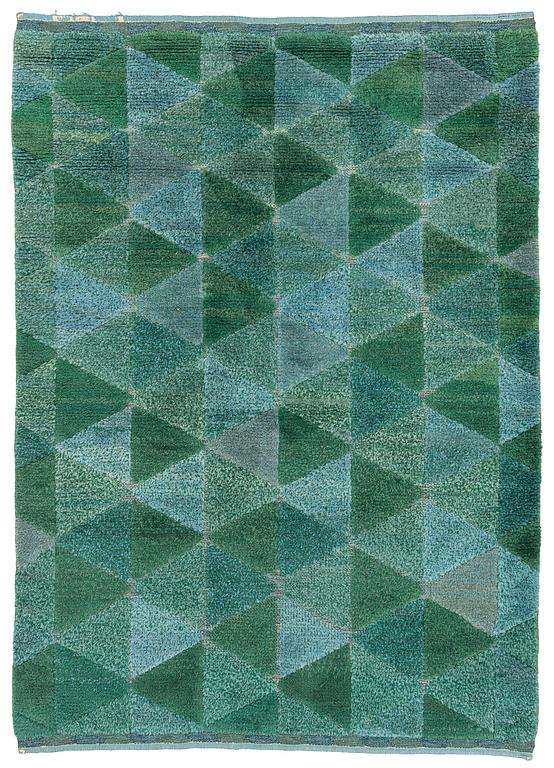 Ingrid Hellman-Knafve, a knotted pile in relief carpet, c. 235 x 164 cm, unsigned.