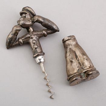 KORKSKRUV, vitmetall, Bulls, 1900-talets första hälft.