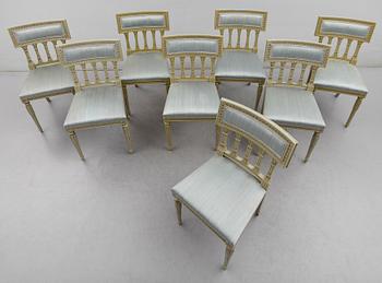 STOLAR, 8 st, gustaviansk stil, 1900-talets andra hälft.