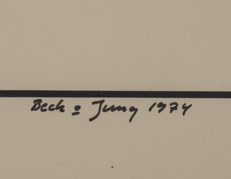 BECK & JUNG (HOLGER BÄCKSTRÖM & BO LJUNGBERG),  litografi, signerad och daterad 1974, numrerad 122/275.