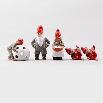 FIGURER, 5 st, porslin, bla Rolf Berg, 1900-talets andra hälft.