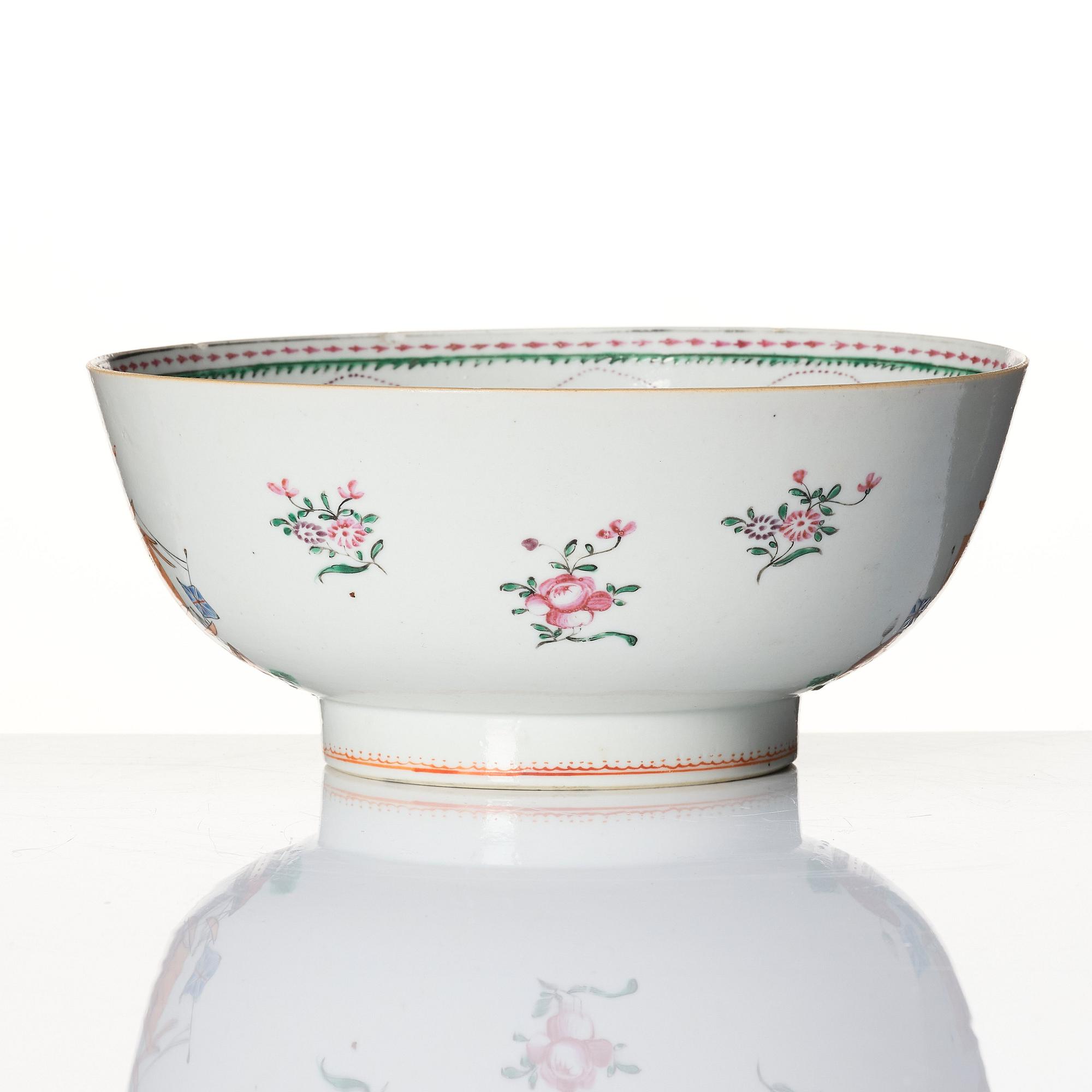 Bålskål, kompaniporslin. Qingdynastin, 1700-tal.