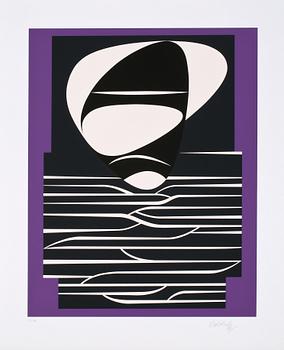 Victor Vasarely · VICTOR VASARELY, färgserigrafi, signerad och numrerad 67/100.