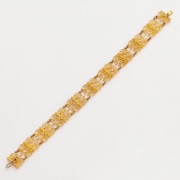 Esko Raitanen, collier, armband och örhängen, 14K guld, Helsingfors 1972.