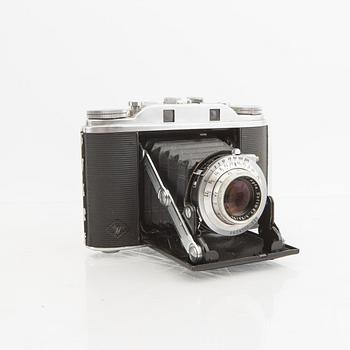 Mellanformatskamera Rolleiflex Franke & Heidecke 1950-tal med tillbehör.