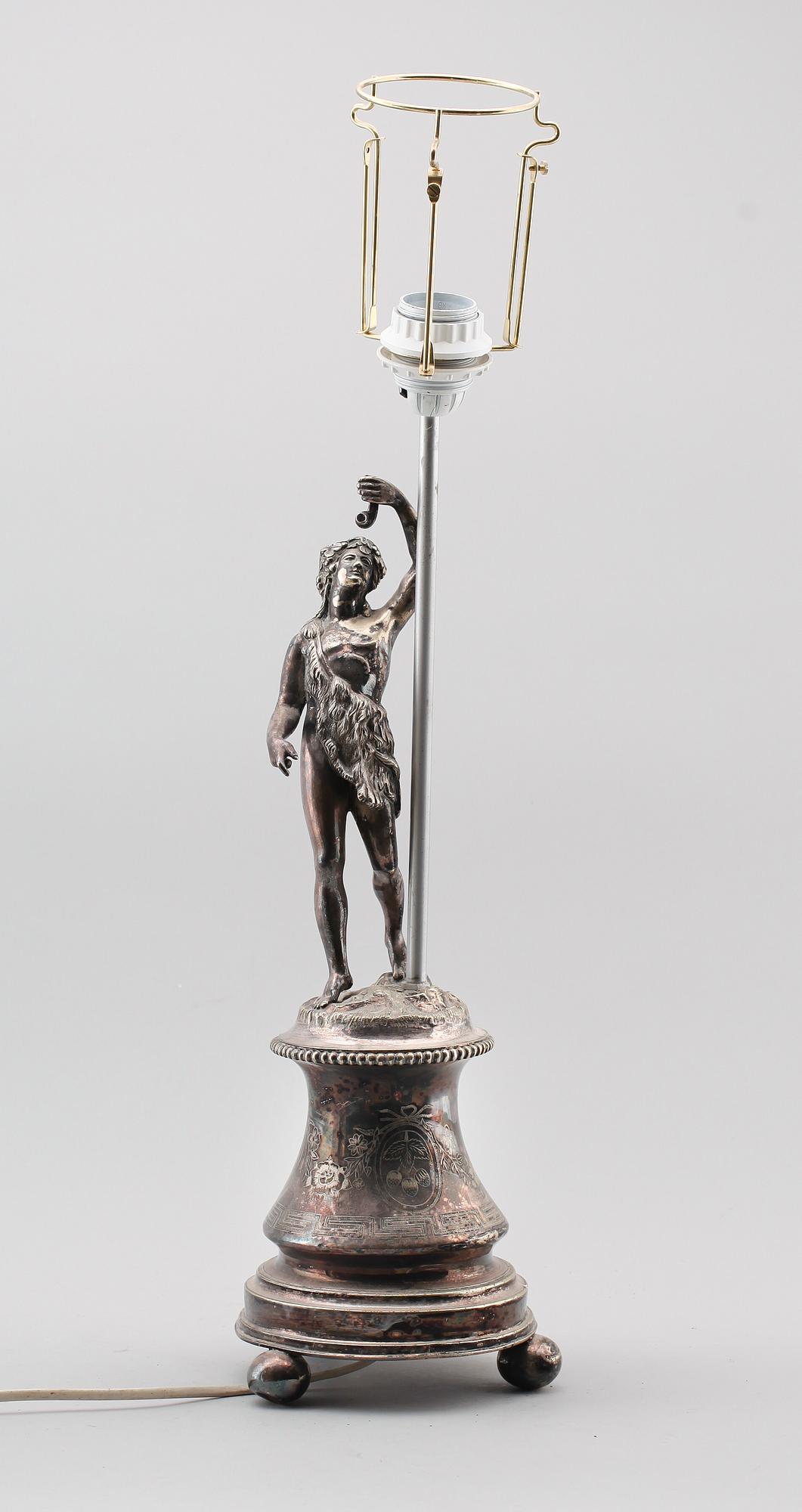 BORDSLAMPA, nysilver, Palmgren, omkring år 1900.