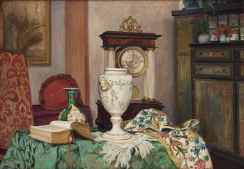 678. Édouard Frédéric Wilhelm Richter, Interior with a table in the background.