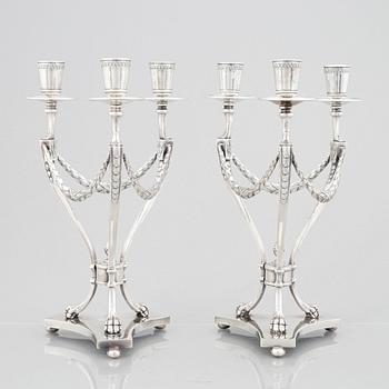 Candelabras a pair, silver plate, CG Hallberg, Stockholm.