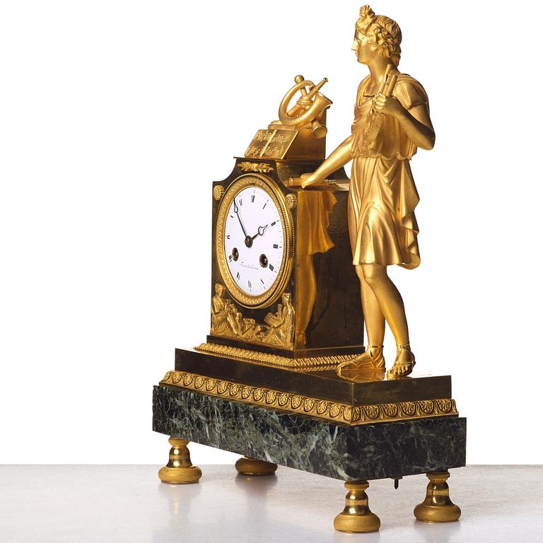 A French Empire mantel clock, beginning of the 1800's.