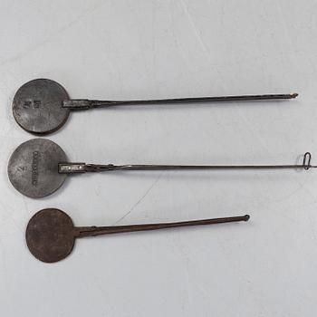 RÅNJÄRN, 3 st, gjutjärn, 1800-tal.