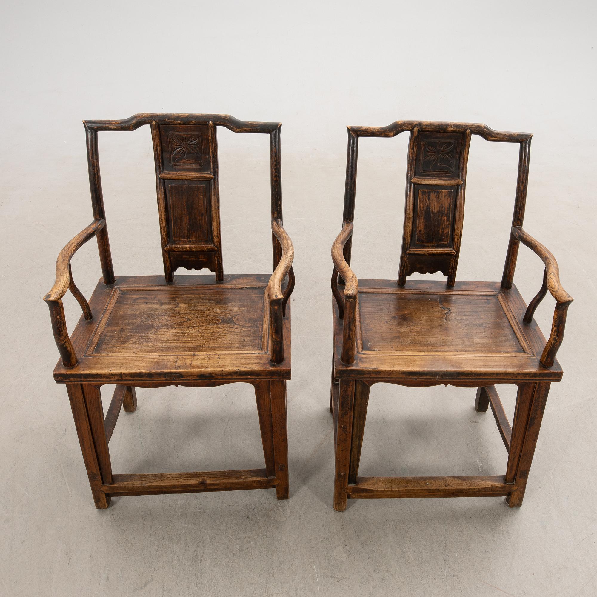 Armchairs, a pair China around 1900.