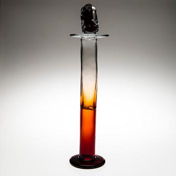 KERTTU NURMINEN, ART GLASS, "Bambu", signed Kerttu Nurminen Nuutajärvi Notsjö 1991.