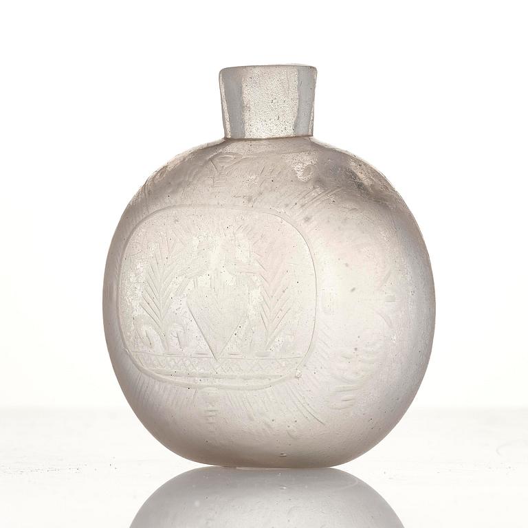 A Swedish Henrikstorp glass bottle, dated 1747.